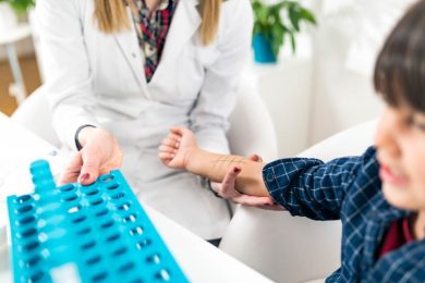 Kid getting allergy test